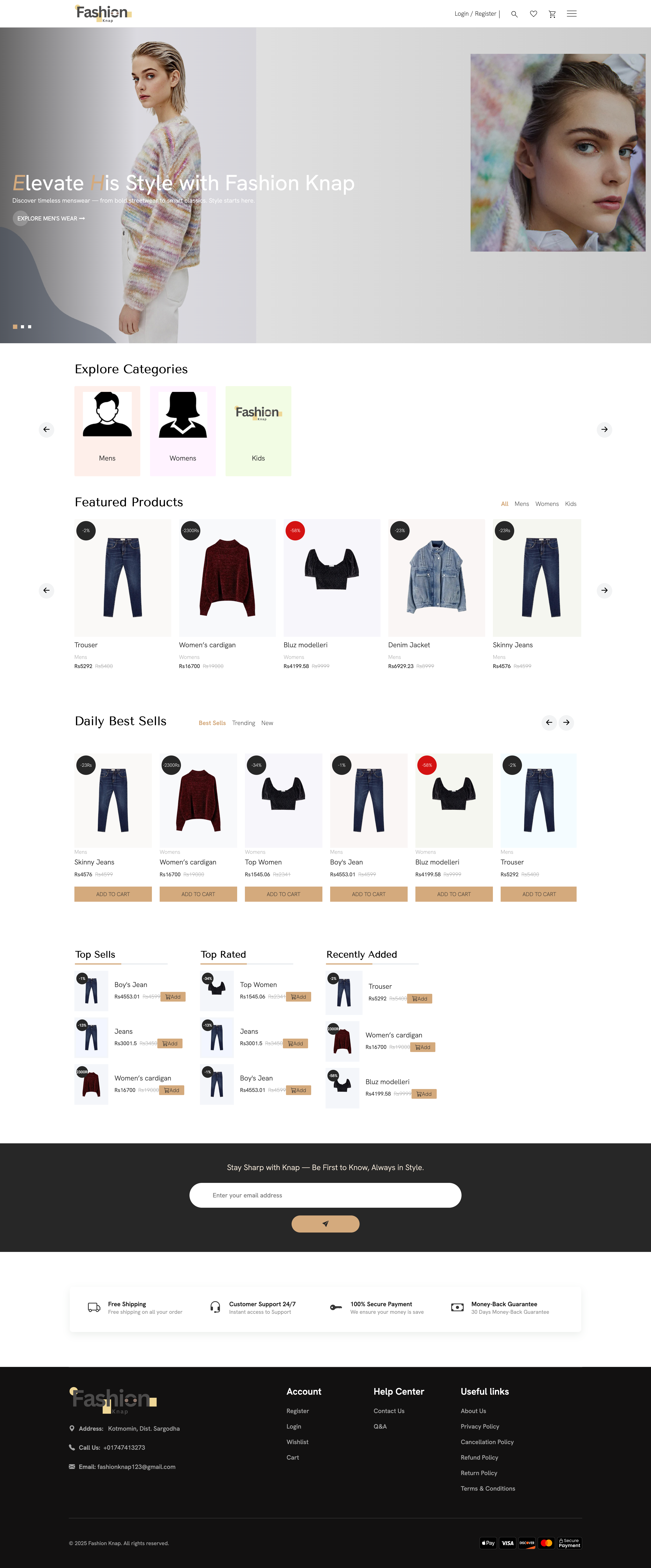 Screenshot of FashionKnap project